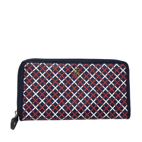 Women's Tommy Hilfiger Logo Zip Wallet, Size OS - Red/White/Blue - Picture 1 of 6